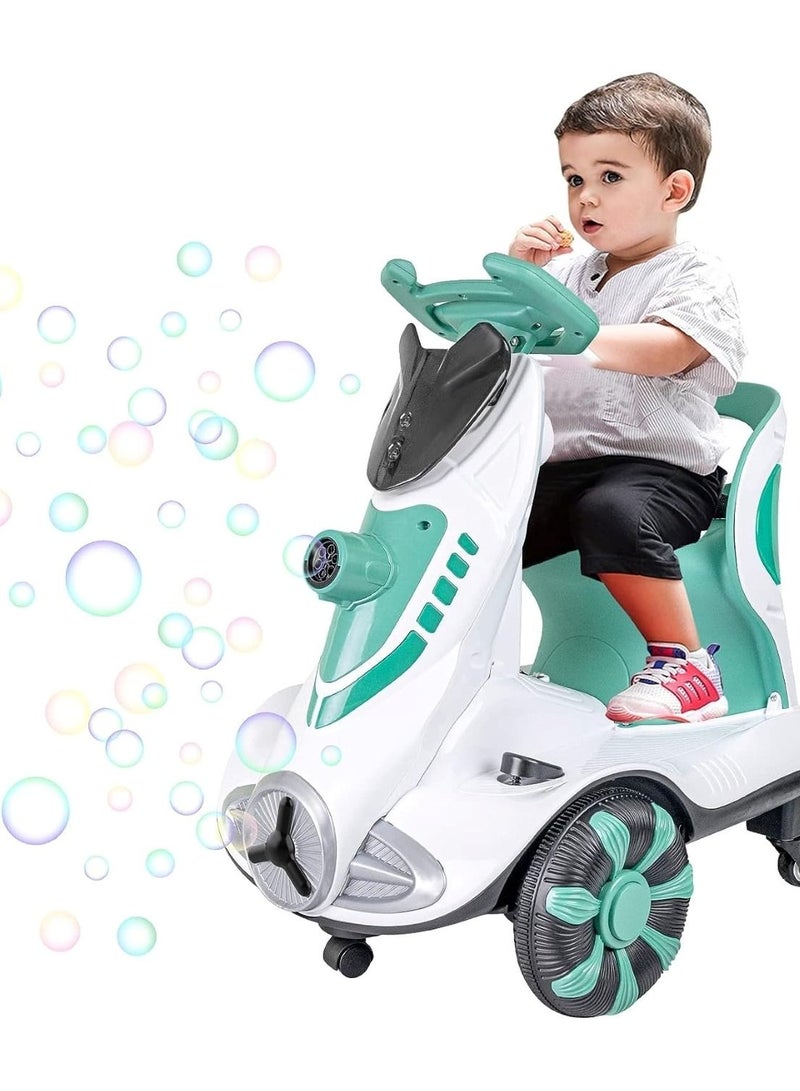 Ride-On Four Wheels Kids 6v Electric Car With Bubble Ejection 360 Degree Rotation With Cool Led Lights And Seat Belt - Image 1