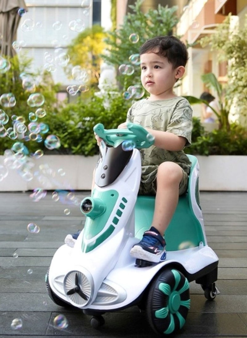 Ride-On Four Wheels Kids 6v Electric Car With Bubble Ejection 360 Degree Rotation With Cool Led Lights And Seat Belt - Image 5