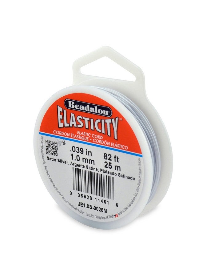 Beadalon Elasticity Stretch Cord 1.0 Mm / .039 In Satin Silver 25 M / 82 Ft - Image 1