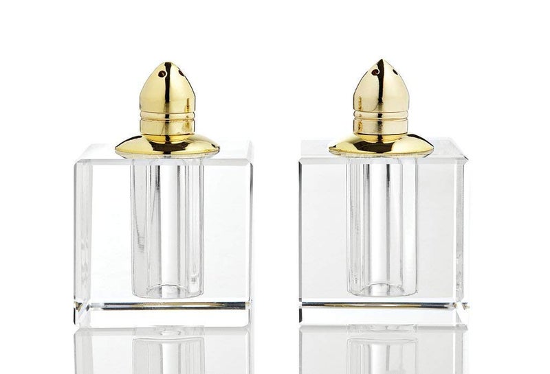 Badash Pair of Crystal Salt PepperVitality Gold H 275 in