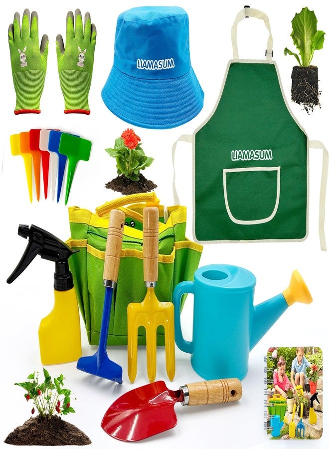 liamasum Kidz Gardening Tools Set Includes Toddlerz Gardening Gloves, Sturdy Tote Bag, Watering Can, Shovel, Rake, Trowel, Childrenz Apron, Garden Notebook for Toddlerz - Image 1