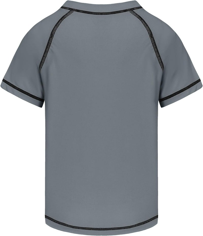 Zoofly Boys Rash Guard Swim Shirt Short Sleeve UPF 50+ Sun Protection Rash Vest Toddler Kids Rashguard Swimming Shirt - Image 2