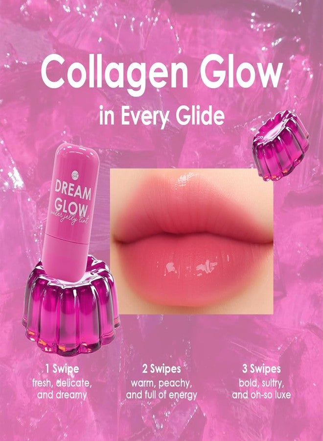glowiest Dream Glow Collagen Water Jelly Tint - 2-in-1 Lip and Cheek Stain | Hydrating Glossy Finish | Long-Lasting, Lightweight, Buildable Color | Korean Makeup Inspired (Sun-Kissed Berry) - Image 2