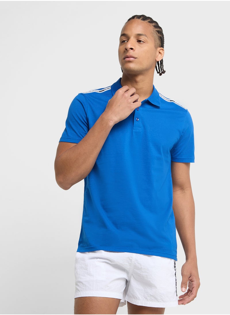 EMPORIO ARMANI Beachwear Logo Polo Shirt  - Image 1