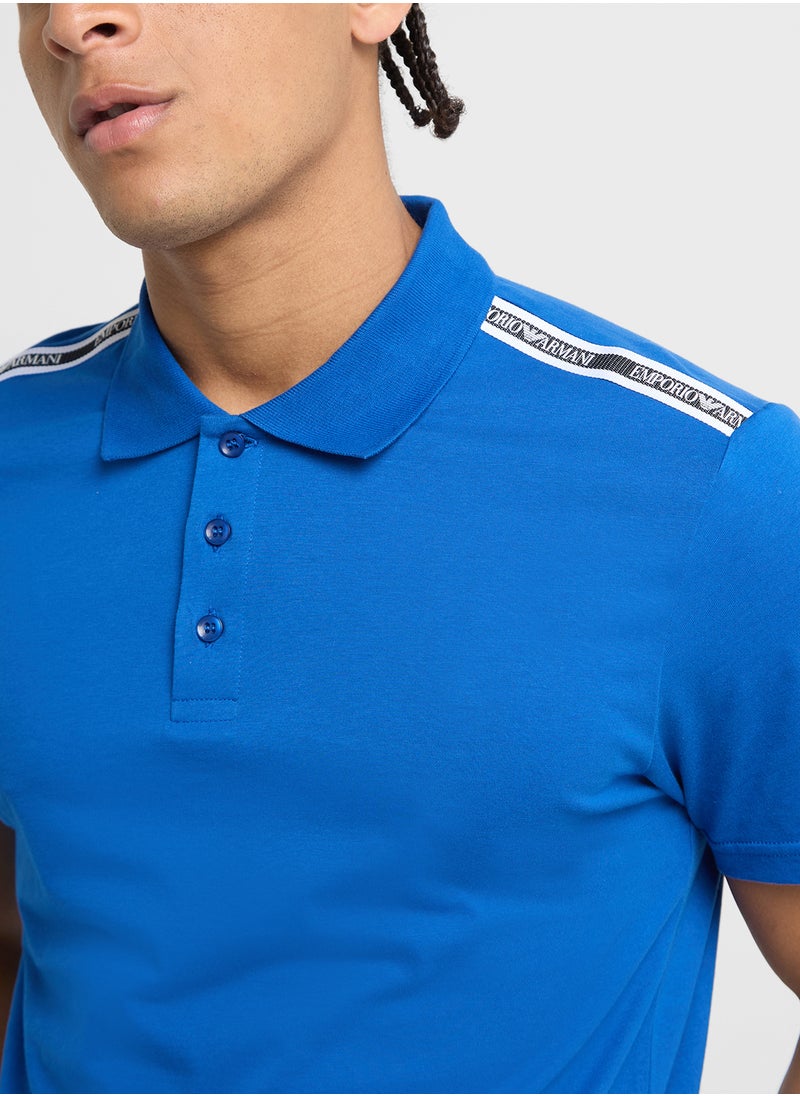 EMPORIO ARMANI Beachwear Logo Polo Shirt  - Image 3