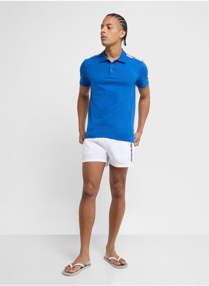 EMPORIO ARMANI Beachwear Logo Polo Shirt  - Image 4