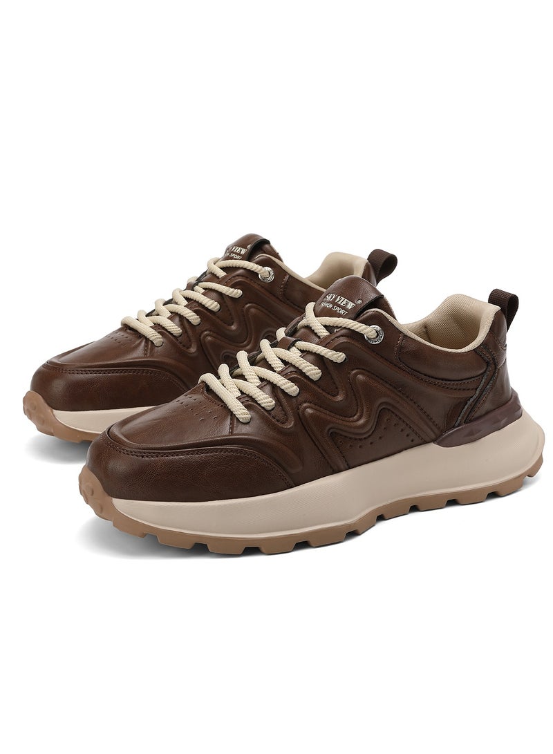Sky View SKY VIEW Men Fashion Casual Shoes Mid Top Wide Hiking Sneakers Non-Slip Trekking Walking Shoes Running Shoes for Men with Arch Support  - Image 1