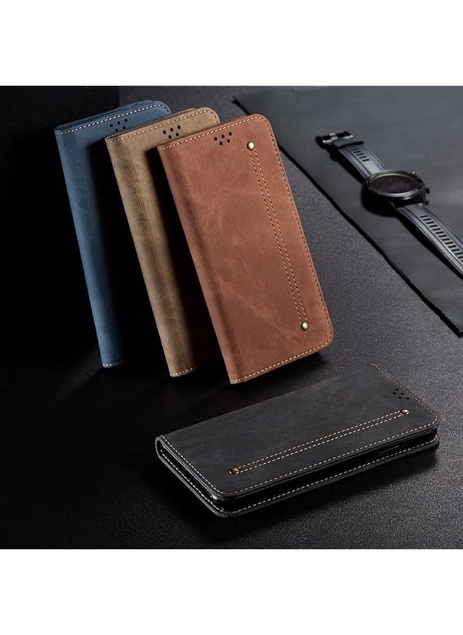 erorex - Case For Xiaomi Poco X3 Nfc Poco X3 Pro Cover With Tempered Glass Screen Protector 2 Pieces Flip Cover With Card Slot Kickstand Magnetic Anti Fall Protective Xiaomi Poco X3 Pro Brown - Image 1