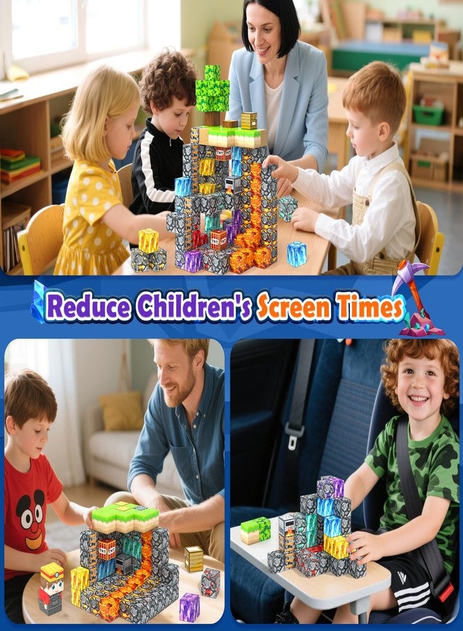 Gooidea Magnetic Blocks -150 Magnetic Building Blocks STEM Toy, Stacking Mine Magnet World Craft Cubes for Kids, Game Gift for Boys Girls Age 3-5 5-7 4-8 8-12 - Image 4