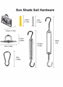 KASTWAVE Awning Attachment Set Heavy Duty Sun Shade Sail Stainless Steel Hardware Kit for Triangle and Square Rectangle Sun Shade Sail Fixing Accessories Shade Sail Hardware Kit  - Image 4