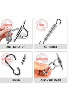KASTWAVE Awning Attachment Set Heavy Duty Sun Shade Sail Stainless Steel Hardware Kit for Triangle and Square Rectangle Sun Shade Sail Fixing Accessories Shade Sail Hardware Kit  - Image 3
