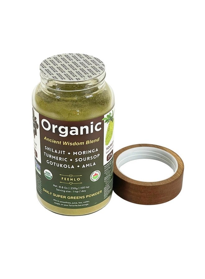 Organic Non-GMO Moringa, Shilajit, Turmeric, Soursop, Gotukola, and Amla Green Juice Blend Powder, 3-Month Supply - Image 5