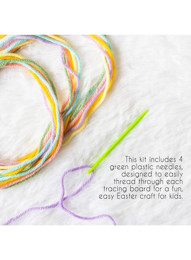 ORIENTAL CHERRY أغراض سلة عيد الفصح - أساسيات سلة عيد الفصح - مجموعة من 4 ألعاب بطاقات خياطة خشبية - هدايا للبنات والأولاد والمراهقين - أنشطة حرفية لربيع الحفلات لملء سلة الأطفال الصغار - Image 4