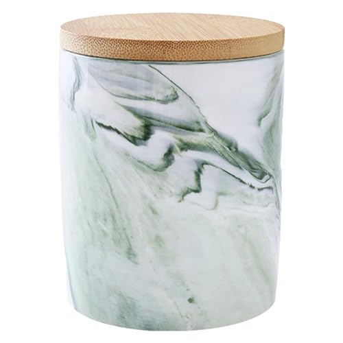 UMAI Ceramic Jar with Bamboo Lid - 400ml| Air Tight Containers for Kitchen Storage | Multipurpose-Tea,Coffee,Snacks,Sugar,Salt,Dry Fruit,Pulses | Kitchen Organizer Items & Storage | Gift Items|Green - Image 1
