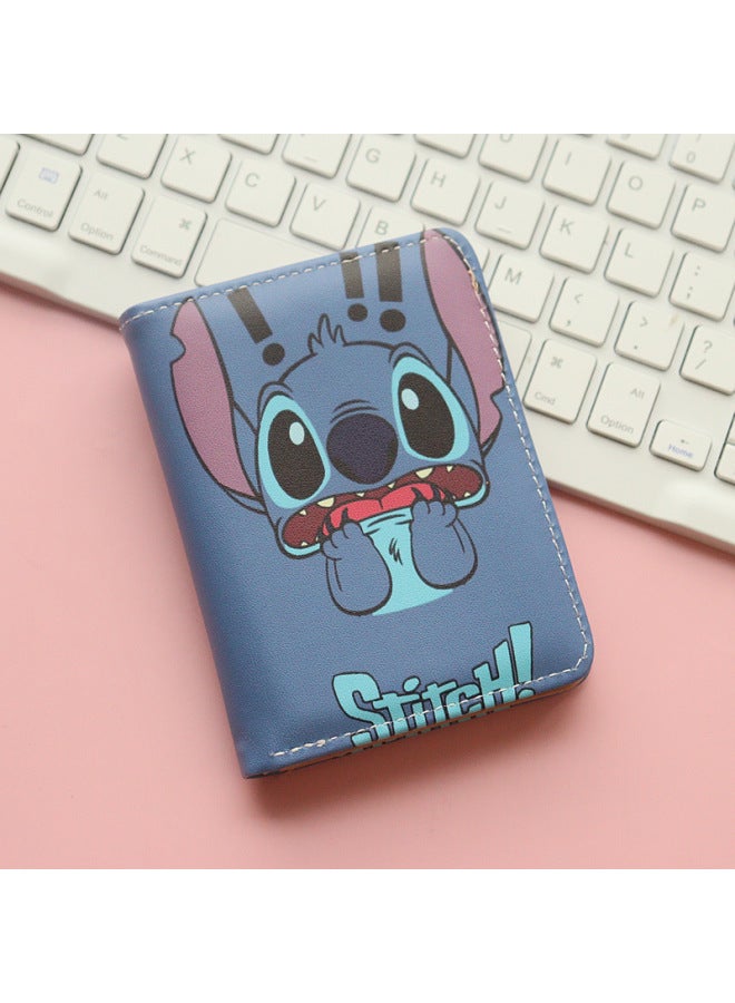 Men's Boy's Short Cartoon Cute Folding Folding Wallet Large Capacity Multi-Card Stinky Coin Purse-Color:Two-fold Wallet Exclamation Mark Stig  - Image 1
