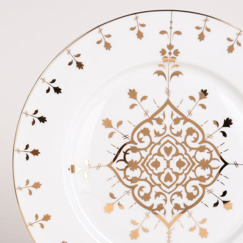 لا ميسا طقم عشاء بورسلان/زجاج من لا ميسا باللون الذهبي 16 قطعة - Image 3