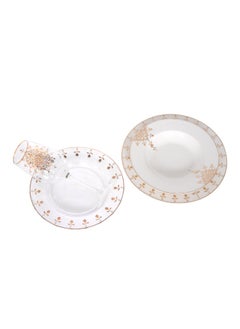 La Mesa 16 Pieces Porcelain Dinner Set Serve 4 Gold Frill  - Image 2