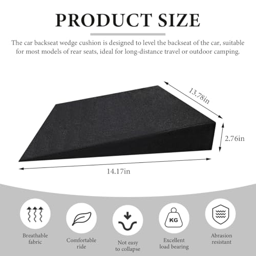 FSTURIOS Auto Seat Wedge Leveling Cushion, Comfortable Ergonomic Wedge Foam Pad Car Seat Cushion, Angled Design Rear Seat Pad Office Chair Support Cushion for Pain Relief - Image 2