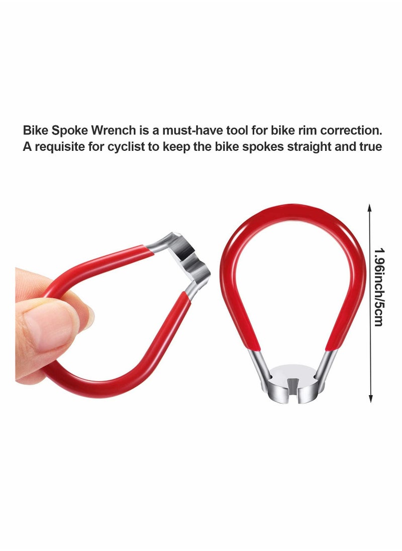KASTWAVE - Bicycle Spoke Wrench, Bike Spoke Tool, with 1 Piece Tire Lever, Bike Rim Correct Kit Cycling Pocket Tools for Bike Repair, Totally 6 Pieces Spoke Tool Kit (5 PCS) - Image 1