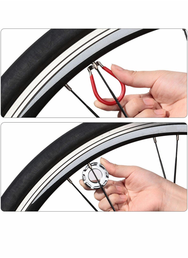 KASTWAVE - Bicycle Spoke Wrench, Bike Spoke Tool, with 1 Piece Tire Lever, Bike Rim Correct Kit Cycling Pocket Tools for Bike Repair, Totally 6 Pieces Spoke Tool Kit (5 PCS) - Image 1