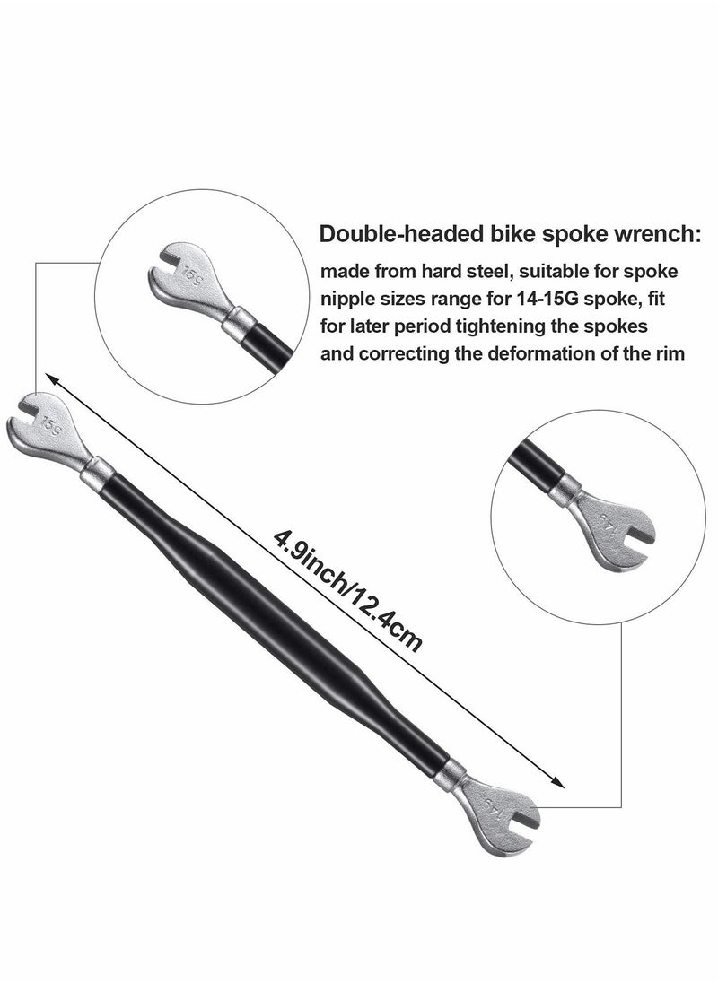 KASTWAVE - Bicycle Spoke Wrench, Bike Spoke Tool, with 1 Piece Tire Lever, Bike Rim Correct Kit Cycling Pocket Tools for Bike Repair, Totally 6 Pieces Spoke Tool Kit (5 PCS) - Image 1