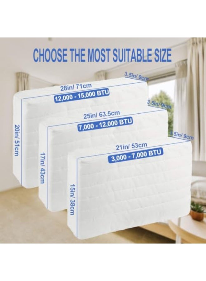 يلا جوي غطاء مكيف الهواء النافذة الداخلية, غطاء مقاوم للغبار لمكيف الهواء النافذة, غطاء القطن AC النافذة مع حزام مرن, غطاء عزل مقاوم للماء الغبار لمكيف الهواء الداخلي (28x20x3.5 بوصة) - Image 2