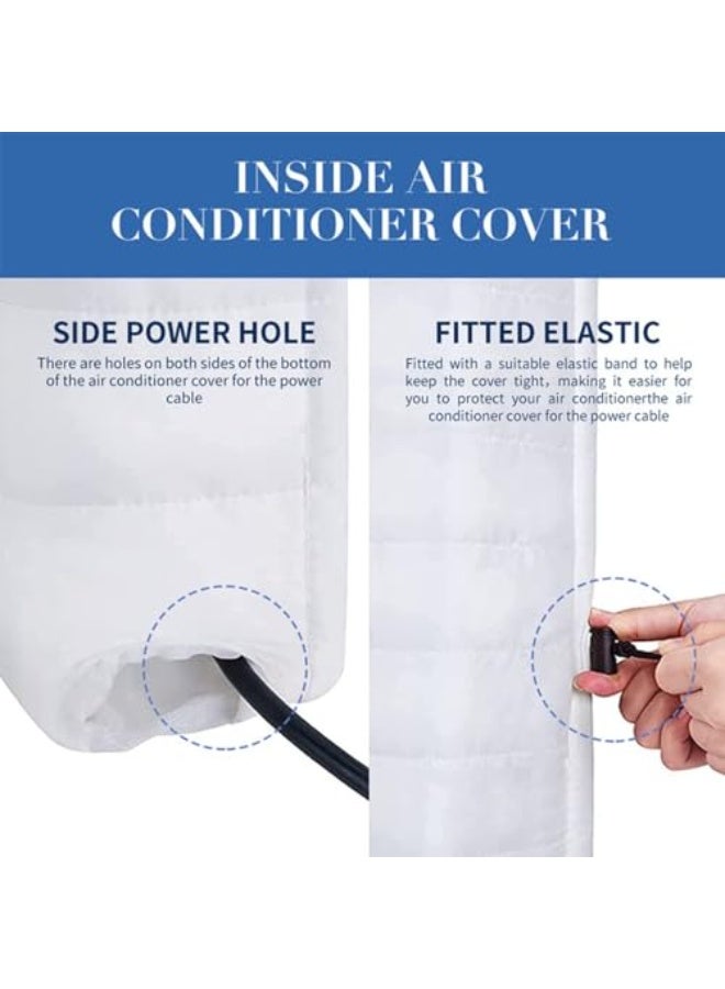يلا جوي غطاء مكيف الهواء النافذة الداخلية, غطاء مقاوم للغبار لمكيف الهواء النافذة, غطاء القطن AC النافذة مع حزام مرن, غطاء عزل مقاوم للماء الغبار لمكيف الهواء الداخلي (28x20x3.5 بوصة) - Image 4