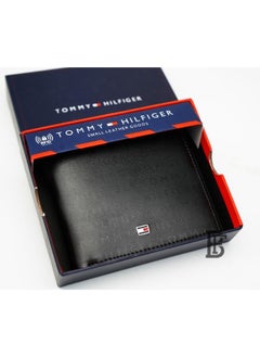 Tommy Hilfiger Wallet is a one to face solid style covered in light/black leather