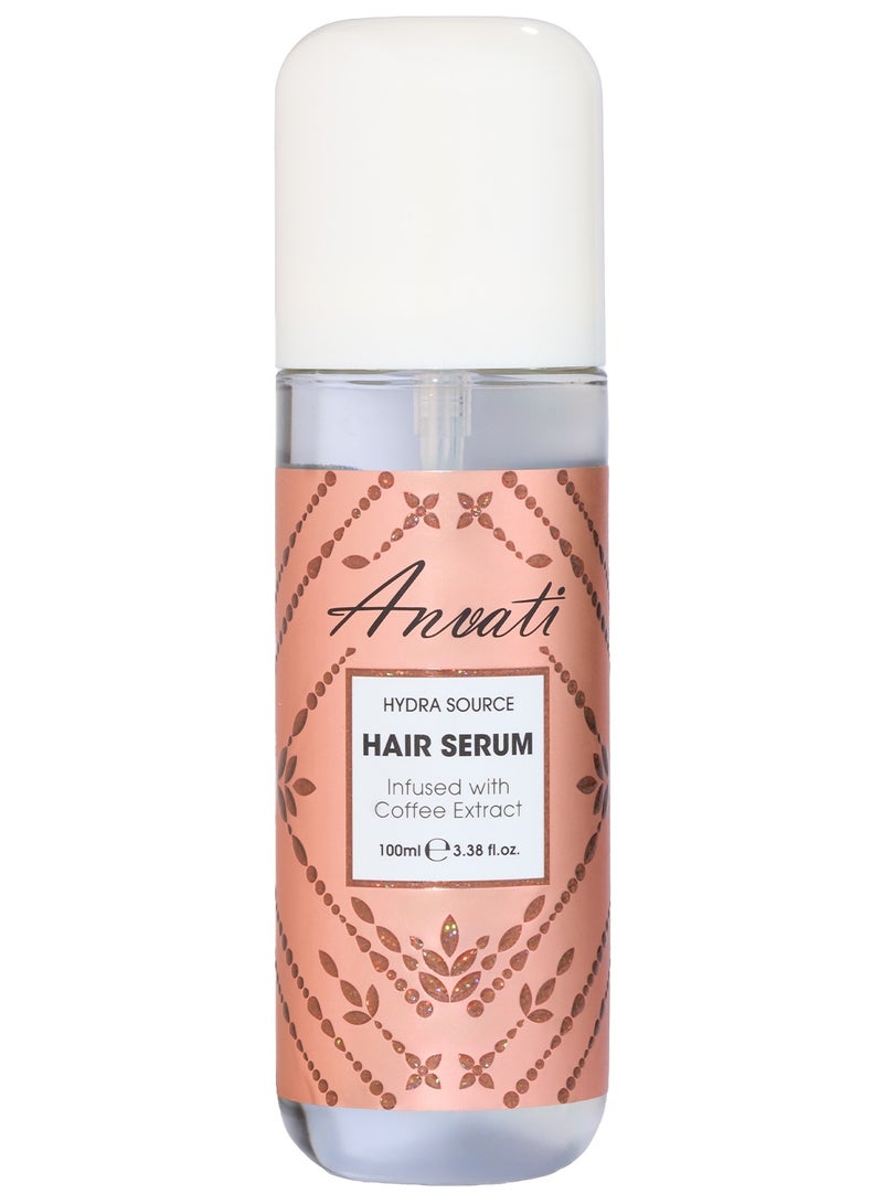 Anvati Hydra Source Coffee Hair Serum – Nourishing Anti-Frizz & Breakage Control Serum with Coffee Extract for Smooth, Strong & Shiny Hair – Daily Use Leave-In Serum for All Hair Types - Image 1