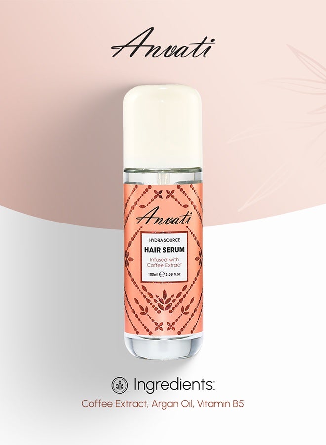 Anvati Hydra Source Coffee Hair Serum – Nourishing Anti-Frizz & Breakage Control Serum with Coffee Extract for Smooth, Strong & Shiny Hair – Daily Use Leave-In Serum for All Hair Types - Image 4
