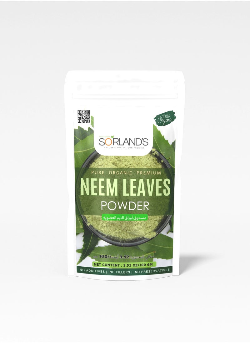 Sorland's - Organic Neem Leaves Powder- 100 gm (FOOD GRADE) - Image 1