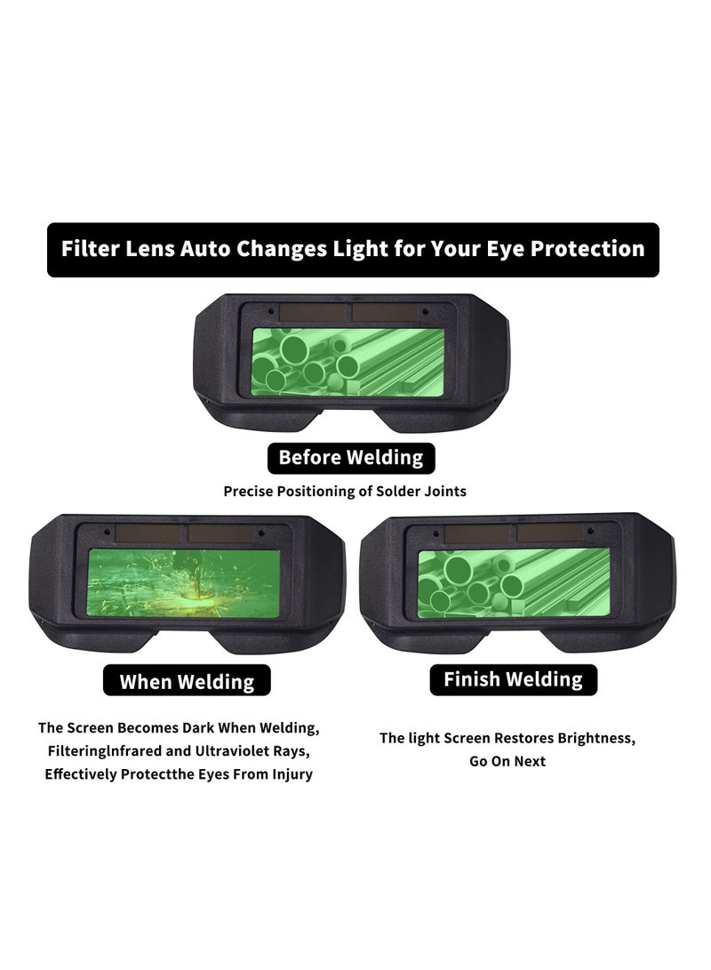 KASTWAVE Auto Darkening Welding Goggles, Safety Protective Solar Powered with Adjustable Shade,  Sensors Welder Glasses for TIG MIG MMA Plasma, Welder Face Mask with Eye Shield  - Image 2