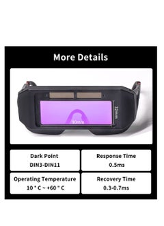 KASTWAVE Auto Darkening Welding Goggles, Safety Protective Solar Powered with Adjustable Shade,  Sensors Welder Glasses for TIG MIG MMA Plasma, Welder Face Mask with Eye Shield  - Image 3