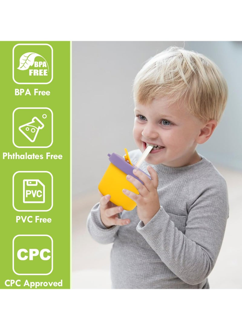 Dominy 3-pack baby food containers, reusable sealed silicone baby food storage jars, small snack containers with lids and straws, suitable for babies and toddlers, microwave and dishwasher safe - Image 5