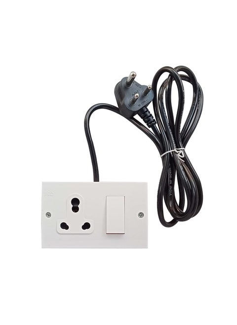 Generic 6/16 Amp Extension Cord with Socket Box, 1.5m (1.5mm Copper), 6A to 16A, Safety Shutter, for Small & Heavy Appliances
