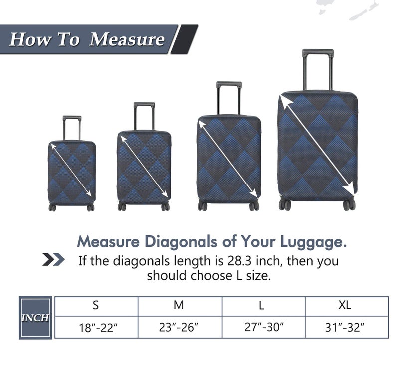 HYPER VENTURE Washable Luggage Cover - Fashion Suitcase Protector Fits 23-26 Inch Luggage (Blue Cube, M) - Image 5