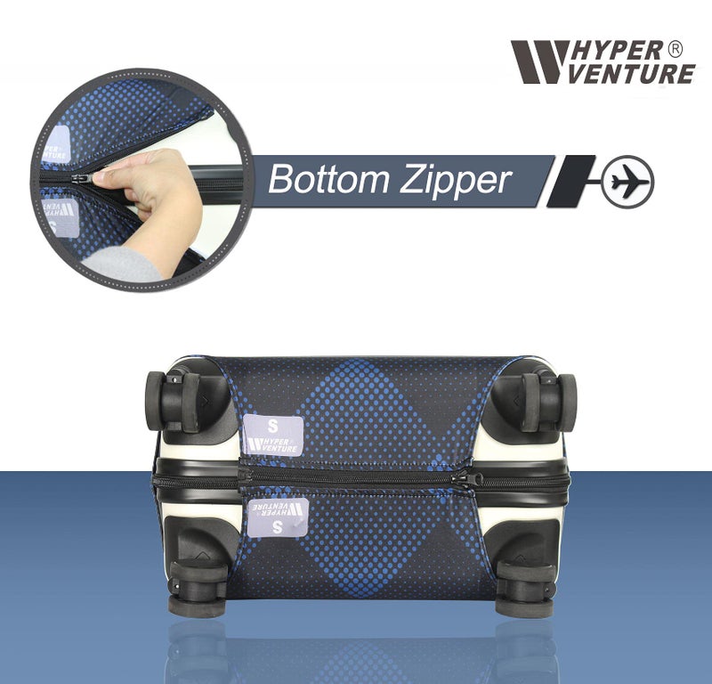 HYPER VENTURE Washable Luggage Cover - Fashion Suitcase Protector Fits 23-26 Inch Luggage (Blue Cube, M) - Image 3
