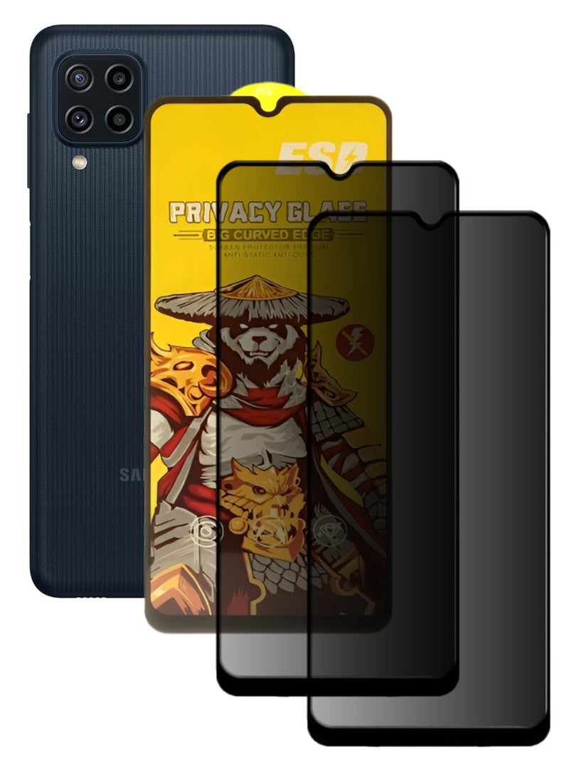 ESD 2 Pieces Tempered Dustproof Privacy Glass Screen Protector Compatible For Samsung Galaxy M22 - Image 1