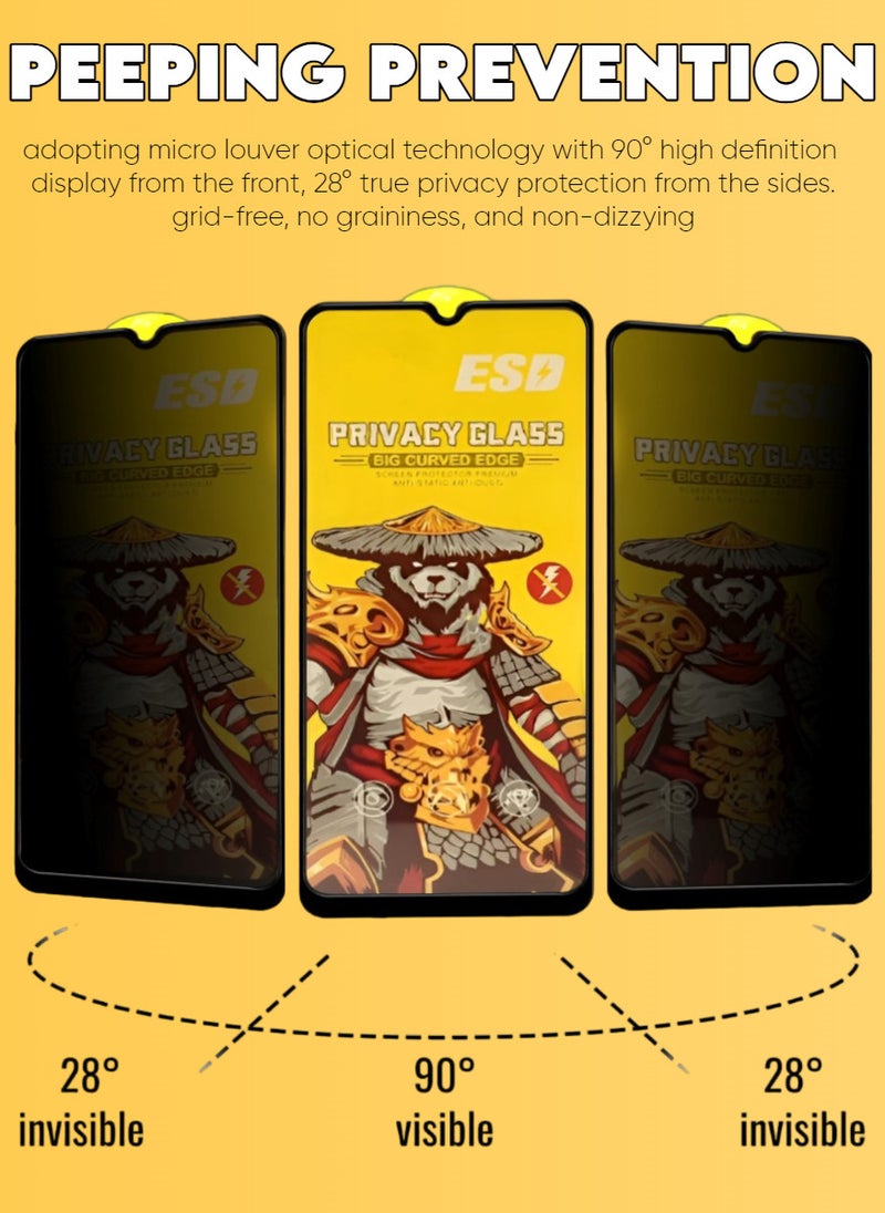 ESD 2 Pieces Tempered Dustproof Privacy Glass Screen Protector Compatible For Samsung Galaxy M22 - Image 2