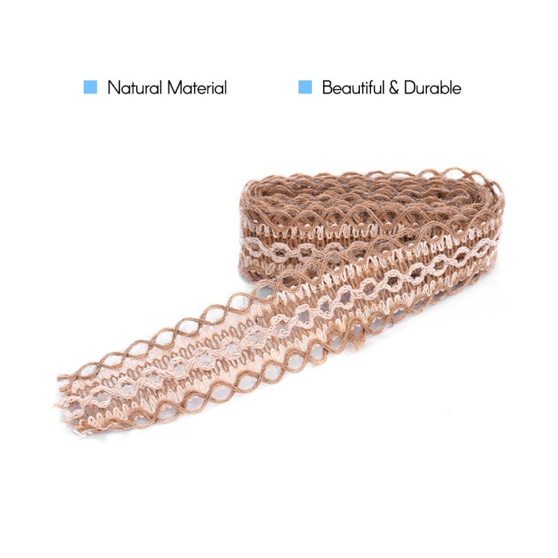 Burlap Ribbon 10 Rolls 6.56Ft Length 1.57In Width - High Quality Durable Sewn Edge Design Craft Ribbon for Rustic Wedding Decor Home Party Gift Wrapping Floral Arrangements - Image 4