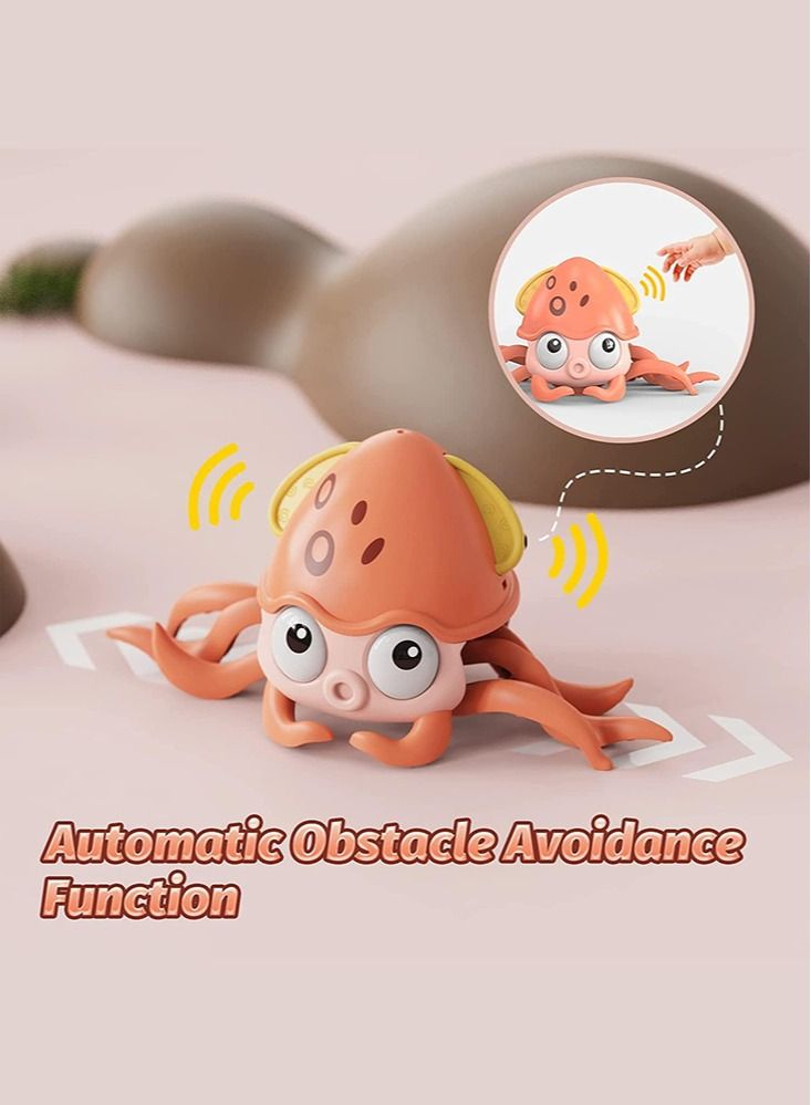 Perfii Interactive Crawling Octopus Baby Toy with Music and LED Light USB Rechargeable, Automatically Avoid Obstacles Perfect for Kids and Toddlers for Interactive Learning and Development - Image 4