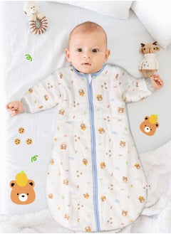 URbazaar 1 TOG Baby Sleep Bag, Double Zipper Gauze Baby Sleeping Bag Long Sleeve, Baby Wearable Blankets for Babies 0-24 Months  - Image 3