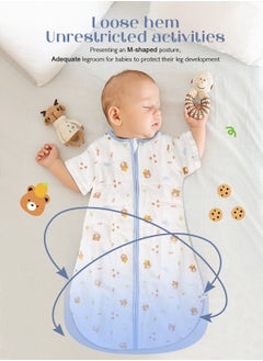 URbazaar 1 TOG Baby Sleep Bag, Double Zipper Gauze Baby Sleeping Bag Long Sleeve, Baby Wearable Blankets for Babies 0-24 Months  - Image 4