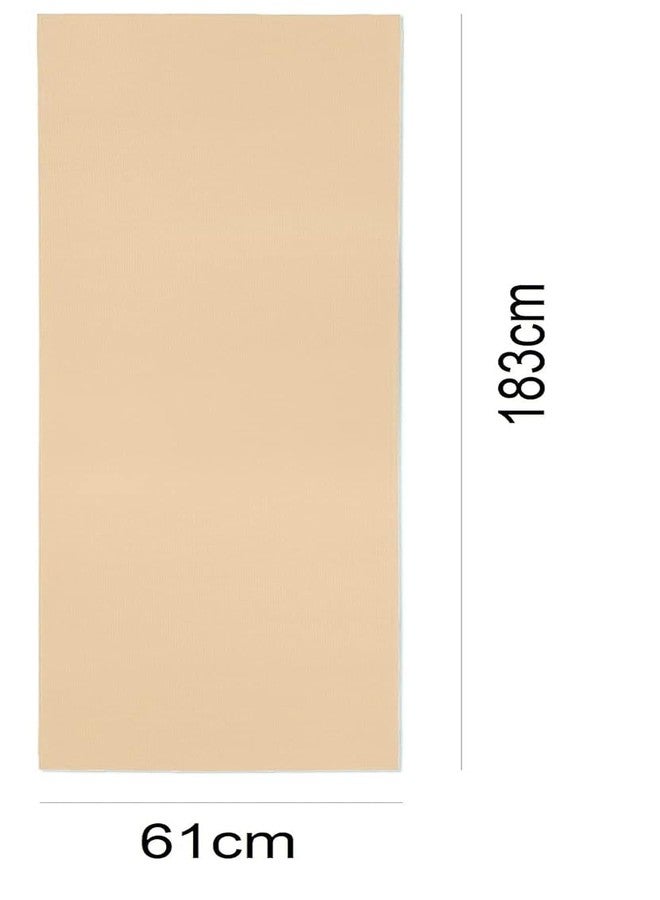 آيريس بساط يوغا متين من مادة PVC من IRIS Fitness - بساط تمارين متين مانع للانزلاق لليوغا والبيلاتس وتمارين الأرضية، وزن 900 غرام، 183 × 61 سم، سمك 4 مم (لون اللبن الرائب) - Image 3