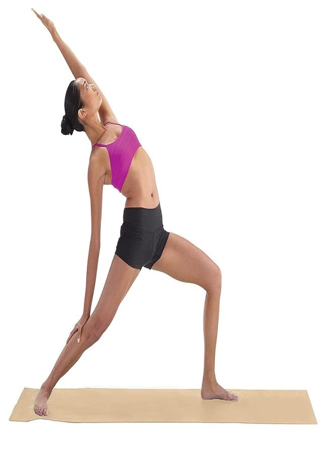 آيريس بساط يوغا متين من مادة PVC من IRIS Fitness - بساط تمارين متين مانع للانزلاق لليوغا والبيلاتس وتمارين الأرضية، وزن 900 غرام، 183 × 61 سم، سمك 4 مم (لون اللبن الرائب) - Image 2