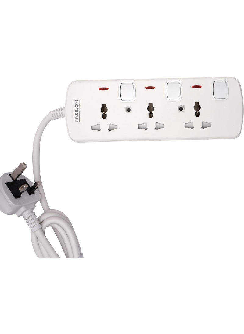 Epsilon 3 Way Extension Socket with Individual Switches- ES1098 - Image 3
