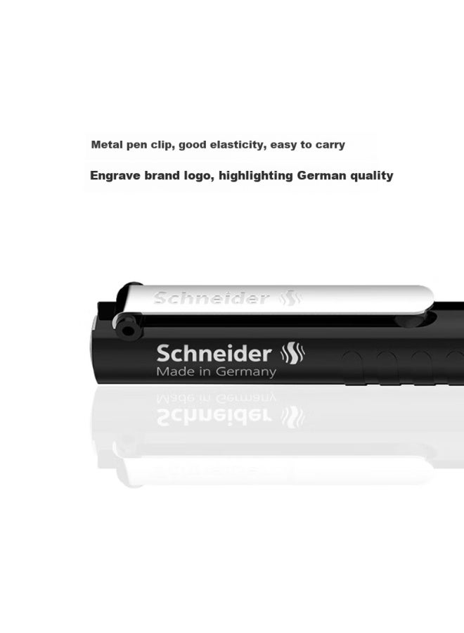 شنايدر Schneider Signature قلم حبر جاف Bk406r أسود 0.5mm رأس رصاصي، مستورد من ألمانيا، للطلاب والمكاتب اليومية لقلم حبر أسطواني مع حشوة قابلة للاستبدال - Image 2