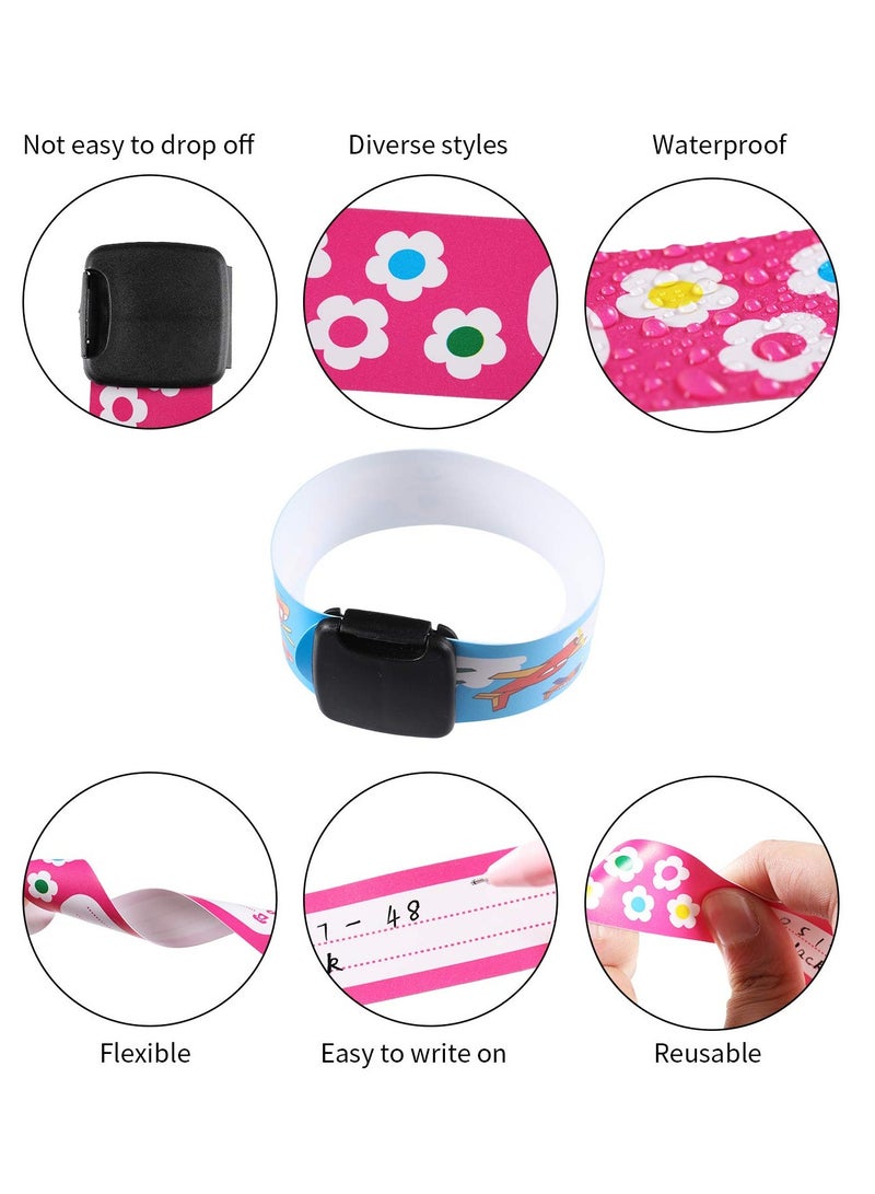 16 Piece Reusable Kids' Safety ID Bracelets – Waterproof Name Tags for Boys and Girls, Child ID Wristbands - Image 4