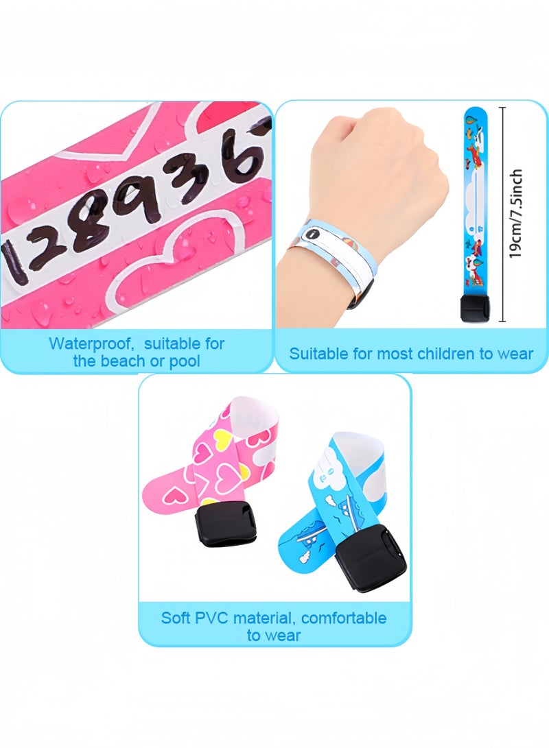 16 Piece Reusable Kids' Safety ID Bracelets – Waterproof Name Tags for Boys and Girls, Child ID Wristbands - Image 5