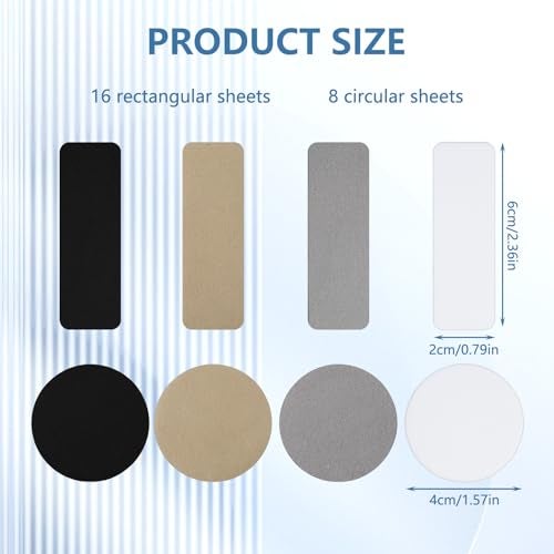 Zyghjort 24 PCS Shoe Patches for Holes, 4 Colors Rectangular Round Shoe Heel Repair Repair Patch Self Adhesive Heel Repairs Kit Shoes Hole Repairs Patch Kit for Sneakers Mesh Leather Shoes - Image 3